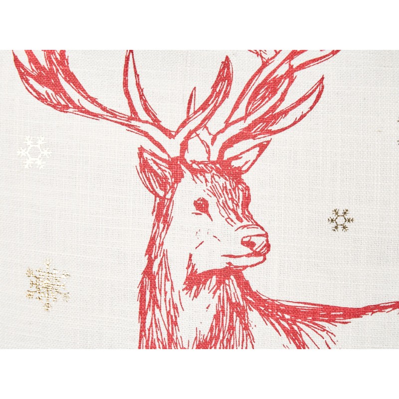 Zestaw 2 poduszek dekoracyjnych VALLOTA Bawełna 45 x 45 cm Biały Wzór świąteczny