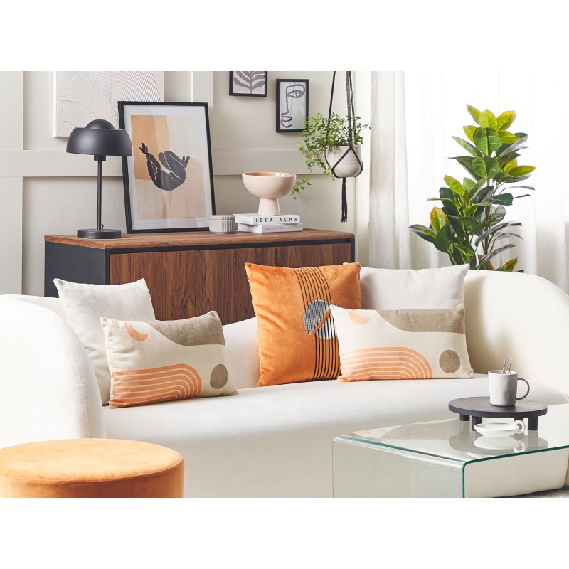 Zestaw 2 poduszek dekoracyjnych MELAMPODIUM 30 x 50 cm Kolorowy Wzór abstrakcyjny