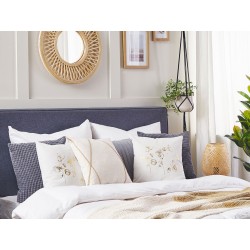 Zestaw 2 poduszek dekoracyjnych GOMPHRENA 45 x 45 cm Jasnobeżowy Wzór roślinny