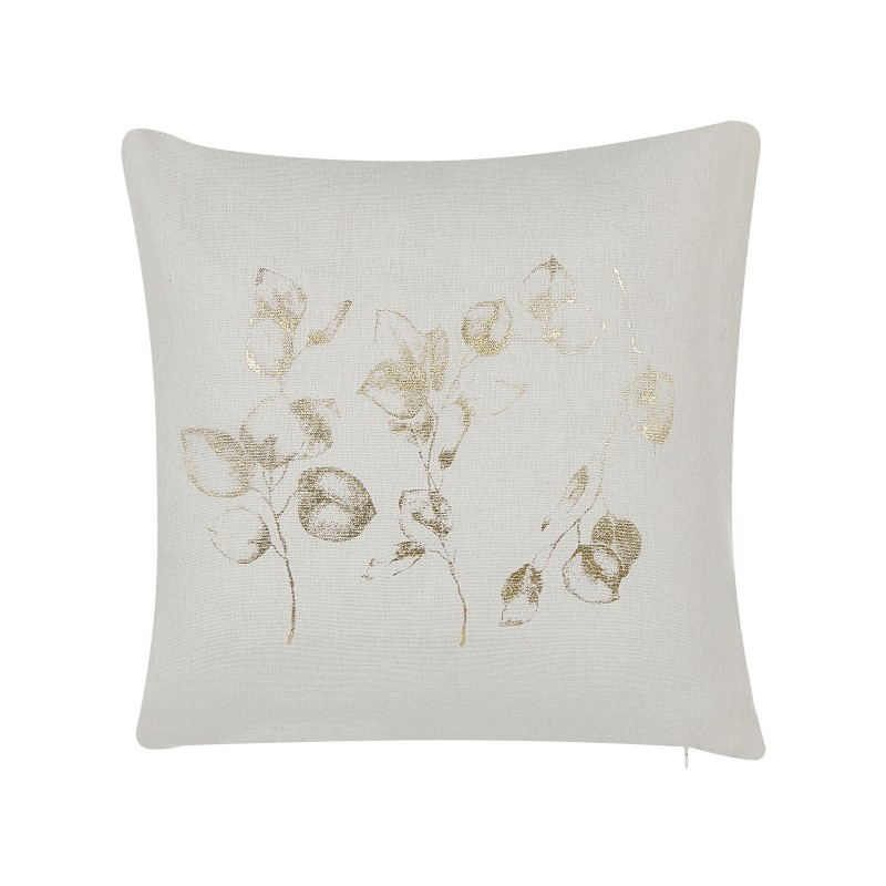 Zestaw 2 poduszek dekoracyjnych GOMPHRENA 45 x 45 cm Jasnobeżowy Wzór roślinny