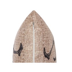 Poduszka dekoracyjna MORTESTI Welur 45 x 45 cm Jasnobeżowy Wzór abstrakcyjny