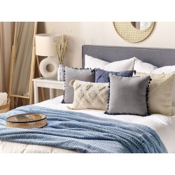 Zestaw 2 poduszek dekoracyjnych CARPINUS Len 45 x 45 cm Szary Jednolity