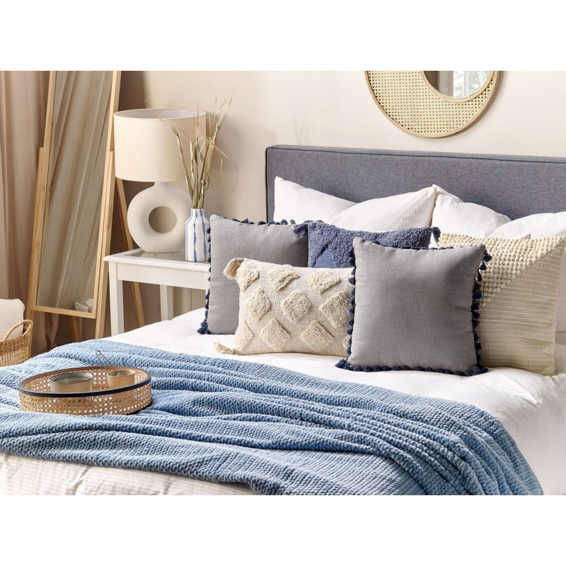 Zestaw 2 poduszek dekoracyjnych CARPINUS Len 45 x 45 cm Szary Jednolity