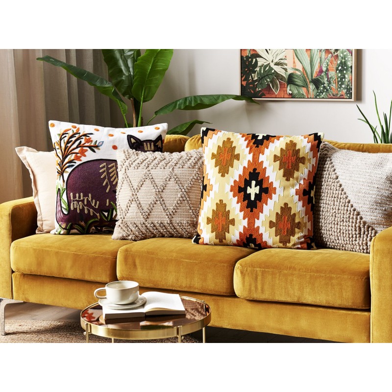 Poduszka dekoracyjna SERAMPORE Bawełna 50 x 50 cm Kolorowy Wzór geometryczny