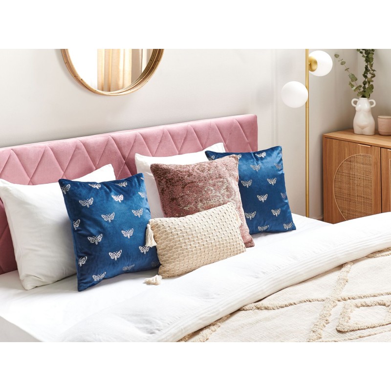 Zestaw 2 poduszek dekoracyjnych YUZURI Welur 45 x 45 cm Granatowy Wzór zwierzęcy