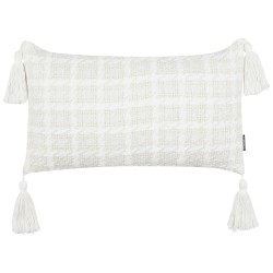 Poduszka dekoracyjna DOURIS 30 x 60 cm Jasnobeżowy W kratkę