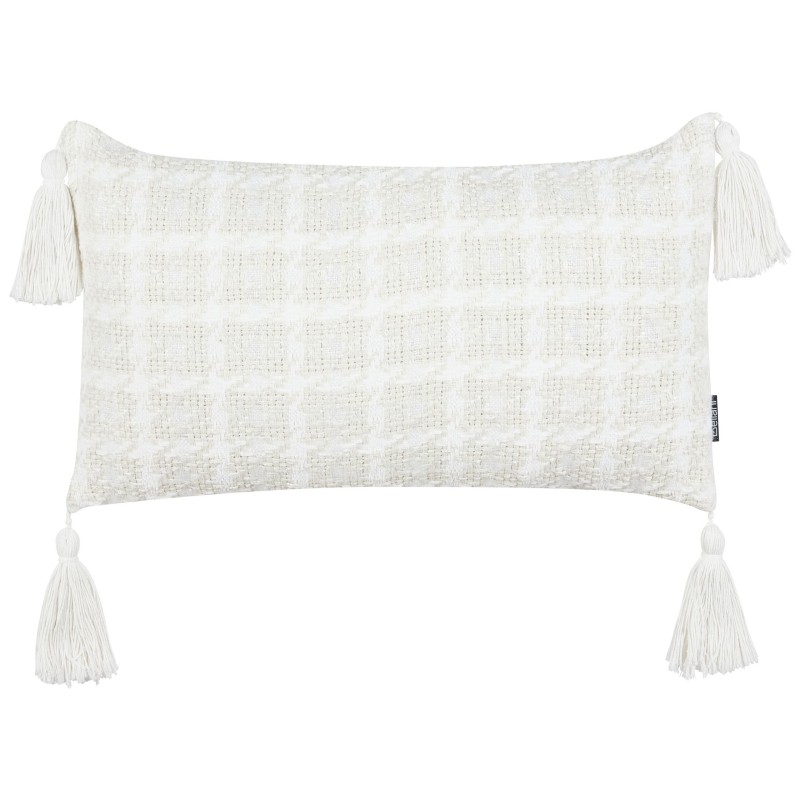 Poduszka dekoracyjna DOURIS 30 x 60 cm Jasnobeżowy W kratkę