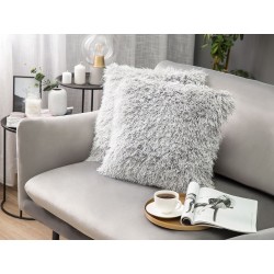 Zestaw 2 poduszek dekoracyjnych CIDE 45 x 45 cm Jasnoszary Jednolity