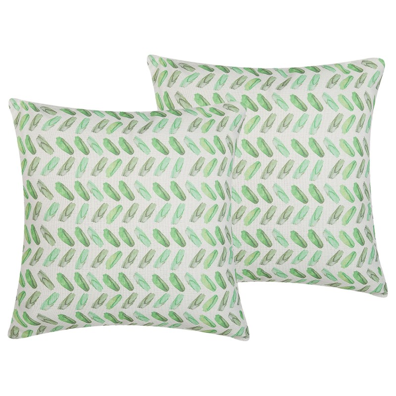 Zestaw 2 poduszek dekoracyjnych PRUNUS 45 x 45 cm Zielony Wzór abstrakcyjny