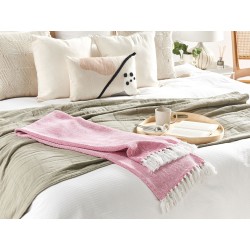 Koc TANGIER Bawełna 130 x 160 cm Różowy