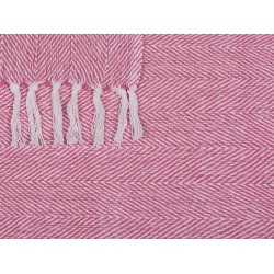 Koc TANGIER Bawełna 130 x 160 cm Różowy