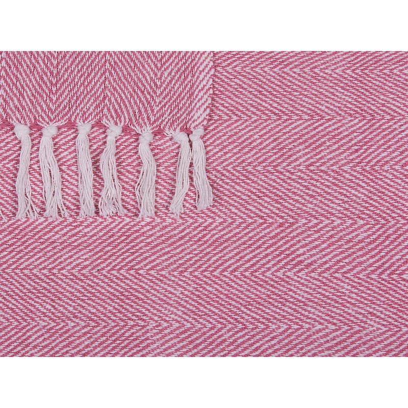 Koc TANGIER Bawełna 130 x 160 cm Różowy