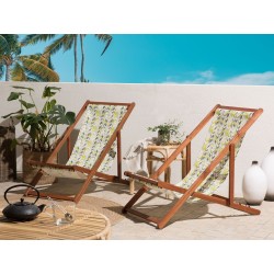 Zestaw 2 wymiennych tkanin do leżaków ogrodowych ANZIO/AVELLINO 44 x 134 cm Żółty