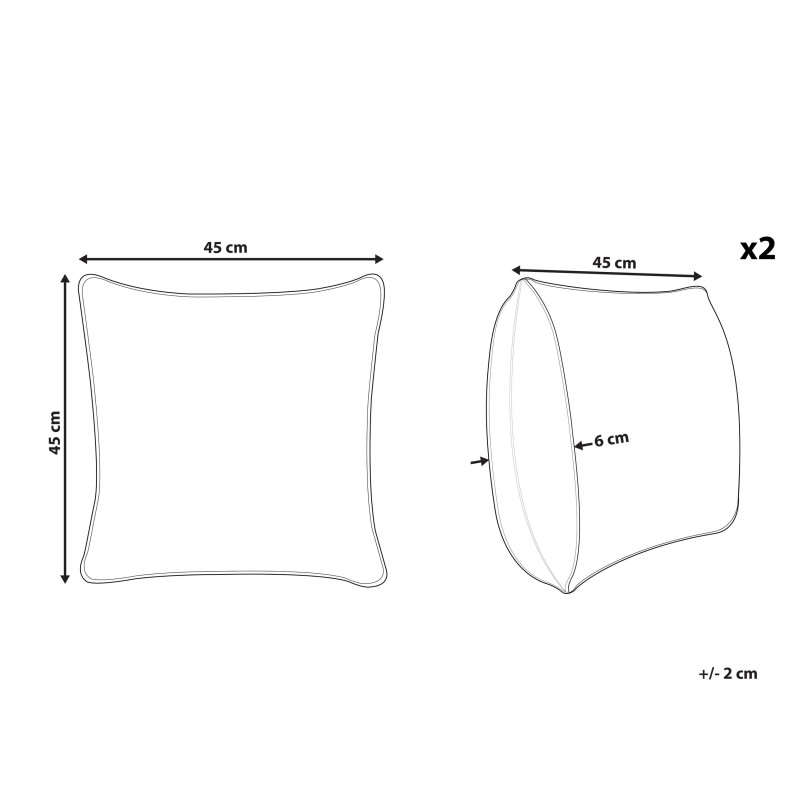 Zestaw 2 poduszek dekoracyjnych ERINUS 45 x 45 cm Czerwony Wzór geometryczny