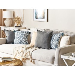 Zestaw 2 poduszek dekoracyjnych RUMEX Bawełna 45 x 45 cm Niebieski Wzór kwiatowy