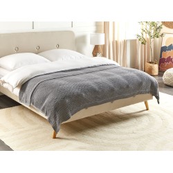 Narzuta na łóżko ILEN Bawełna 150 x 200 cm Szary