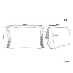 Zestaw 2 poduszek dekoracyjnych TANSY Bawełna 40 x 60 cm Różowy Jednolity
