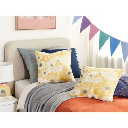 Zestaw 2 poduszek dekoracyjnych SCIRPUS Bawełna 45 x 45 cm Żółty Wzór kwiatowy