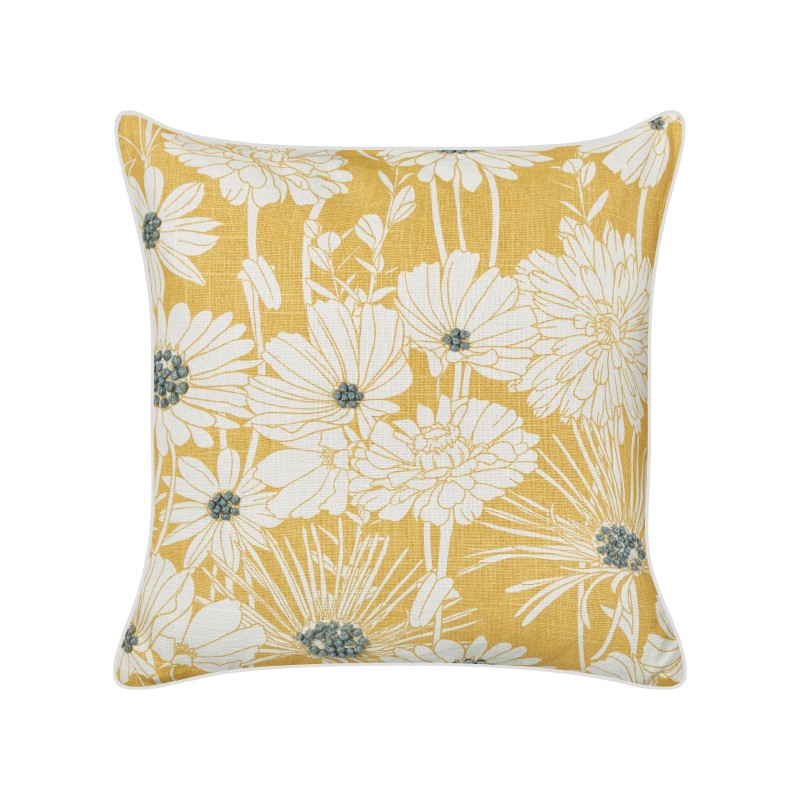 Zestaw 2 poduszek dekoracyjnych SCIRPUS Bawełna 45 x 45 cm Żółty Wzór kwiatowy
