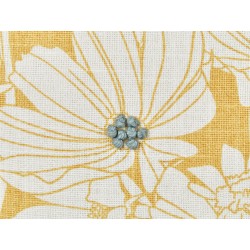 Zestaw 2 poduszek dekoracyjnych SCIRPUS Bawełna 45 x 45 cm Żółty Wzór kwiatowy