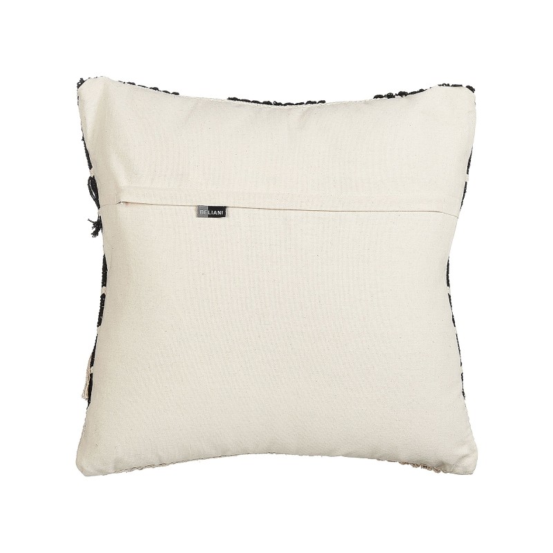 Poduszka dekoracyjna CHITTOOR Bawełna 50 x 50 cm Czarny Wzór geometryczny