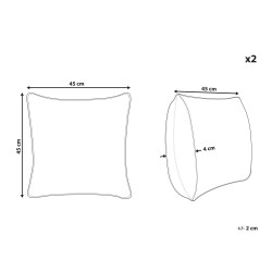 Zestaw 2 poduszek dekoracyjnych BAKIRA Sztuczne futro 45 x 45 cm Brązowy Wzór abstrakcyjny