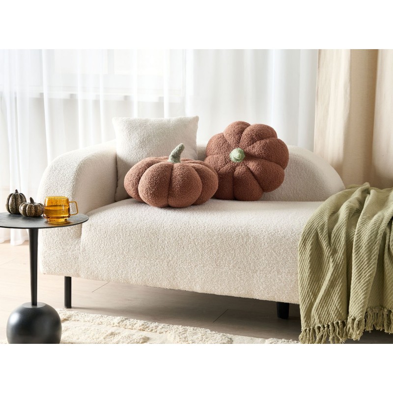 2 poduszki dekoracyjne boucle dynia ⌀ 35 cm brązowe MUNCHKIN