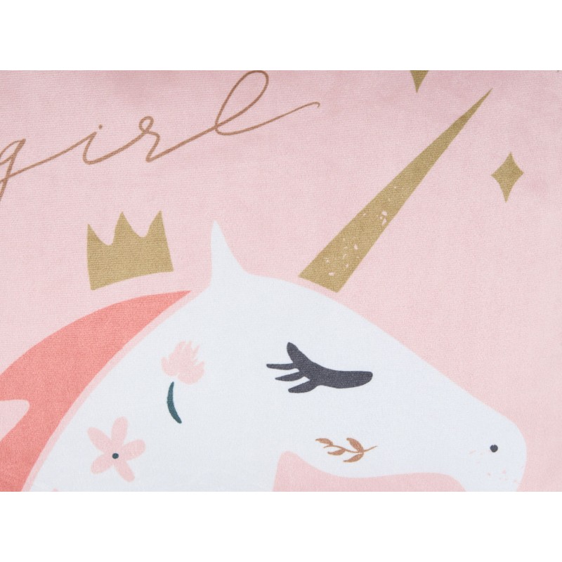 2 welurowe poduszki dla dzieci w jednorożce 45 x 45 cm różowe UNIOLA