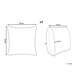 Zestaw 2 poduszek dekoracyjnych CUMBUM Juta 45 x 45 cm Brązowy Wzór orientalny