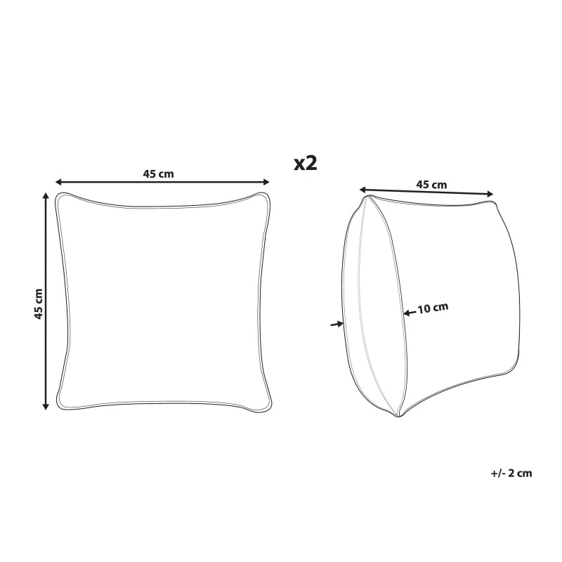 Zestaw 2 poduszek dekoracyjnych CUMBUM Juta 45 x 45 cm Brązowy Wzór orientalny