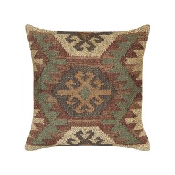 Zestaw 2 poduszek dekoracyjnych CUMBUM Juta 45 x 45 cm Brązowy Wzór orientalny