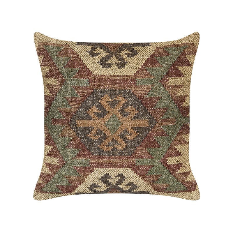 Zestaw 2 poduszek dekoracyjnych CUMBUM Juta 45 x 45 cm Brązowy Wzór orientalny