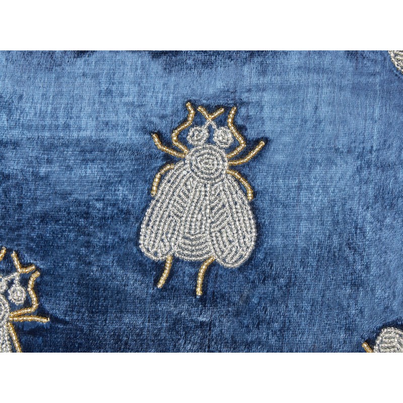 Zestaw 2 poduszek dekoracyjnych PENTAS Welur 45 x 45 cm Granatowy Wzór zwierzęcy