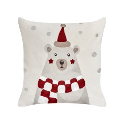 2 poduszki welurowe motyw świąteczny 45 x 45 cm białe JELLIES