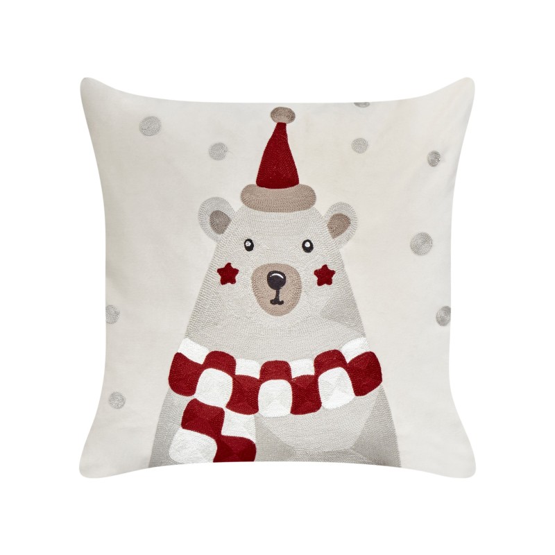 2 poduszki welurowe motyw świąteczny 45 x 45 cm białe JELLIES