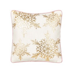 Zestaw 2 poduszek dekoracyjnych STAPELIA Bawełna 45 x 45 cm Biały Wzór świąteczny