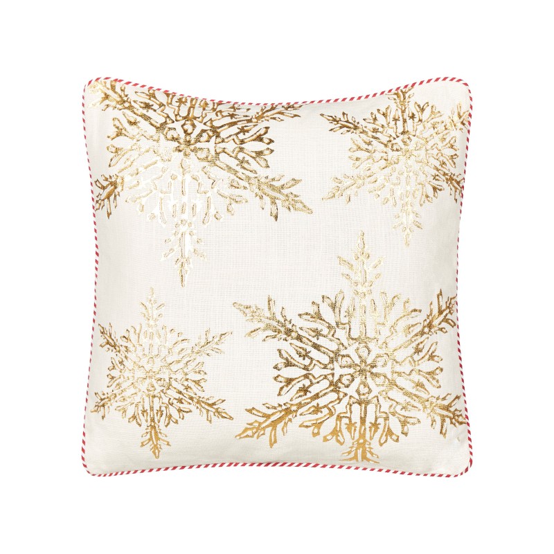 Zestaw 2 poduszek dekoracyjnych STAPELIA Bawełna 45 x 45 cm Biały Wzór świąteczny