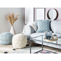 Zestaw 2 poduszek dekoracyjnych GOREME Boucle 45 x 45 cm Niebieski Wzór geometryczny
