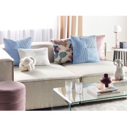 Zestaw 2 poduszek dekoracyjnych MILLET Sztruks 43 x 43 cm Niebieski Wzór geometryczny