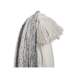 Poduszka dekoracyjna ROCHEA Bawełna 45 x 45 cm Czarny W paski