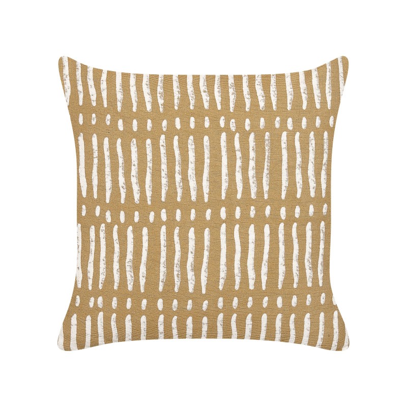 Zestaw 2 poduszek dekoracyjnych SALIX Bawełna 45 x 45 cm Piaskowy W paski