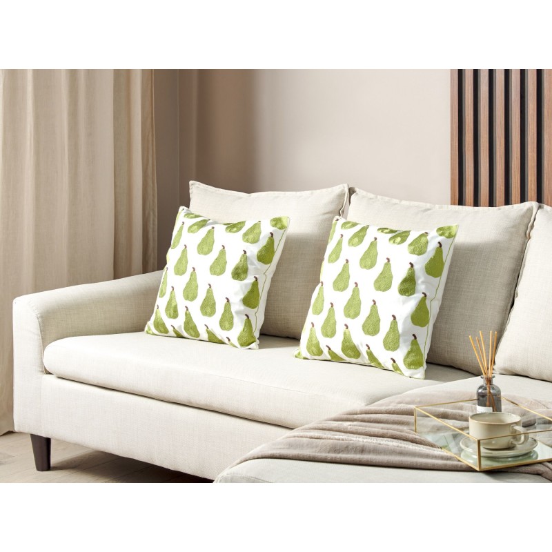 Zestaw 2 poduszek dekoracyjnych TRACHELIUM 45 x 45 cm Zielony Wzór roślinny