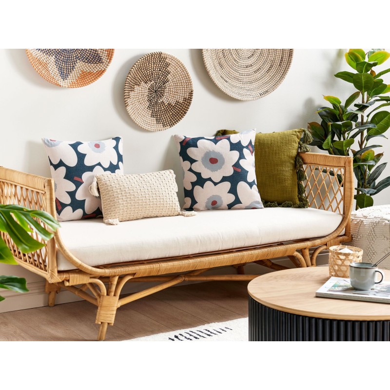 Zestaw 2 poduszek dekoracyjnych SESBANIA 45 x 45 cm Kolorowy Wzór kwiatowy