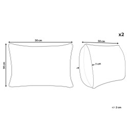 Zestaw 2 poduszek dekoracyjnych SPANDOREA Bawełna 30 x 50 cm Zielony Wzór roślinny