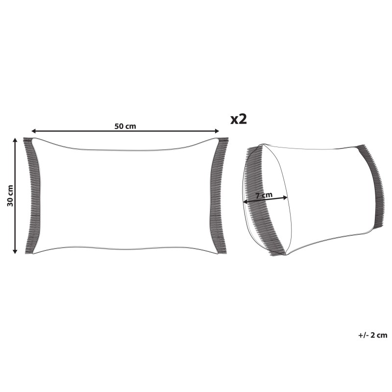 Zestaw 2 poduszek dekoracyjnych BOATH 30 x 50 cm Beżowy Jednolity