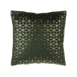 Zestaw 2 poduszek dekoracyjnych CELOSIA Welur 45 x 45 cm Ciemnozielony Wzór geometryczny
