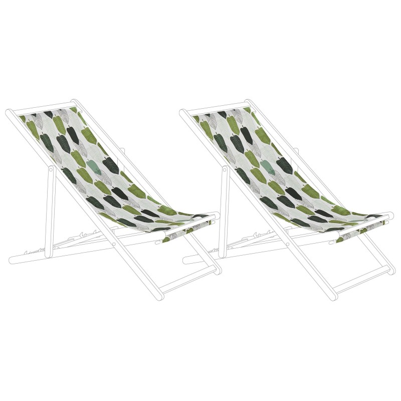 Zestaw 2 wymiennych tkanin do leżaków ogrodowych ANZIO/AVELLINO Zielony