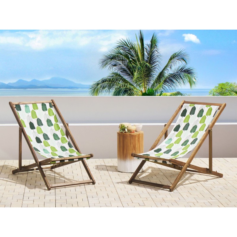 Zestaw 2 wymiennych tkanin do leżaków ogrodowych ANZIO/AVELLINO Zielony