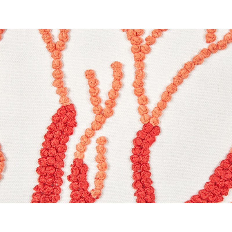 Zestaw 2 poduszek dekoracyjnych CORALIUM Bawełna 45 x 45 cm Biały Wzór roślinny