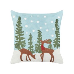 2 poduszki bawełniane motyw świąteczny 45 x 45 cm niebieskie PEPPERMINT